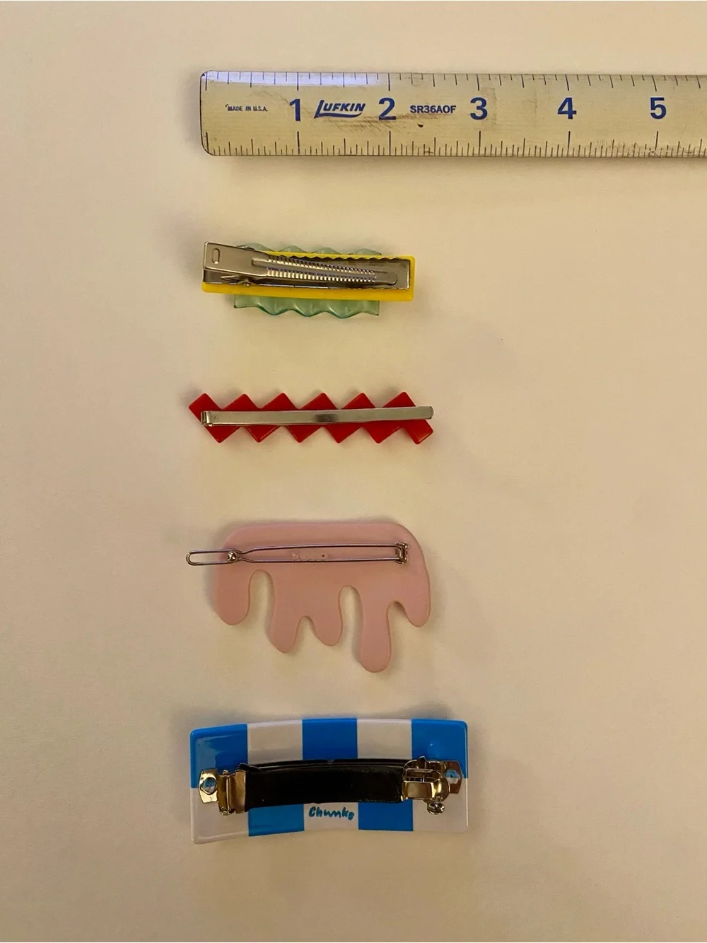 Chunks 4-Pc Multicolor Plastic Hair Barrettes
